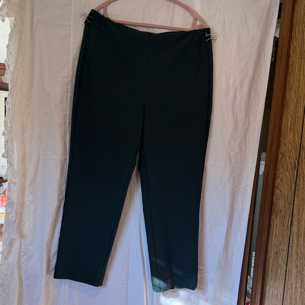 Chico's Forest Green Straight Leg Trousers